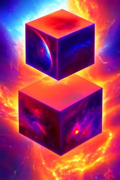 Metatron Cube Floating In The Distant Void Of Space Stable Diffusion