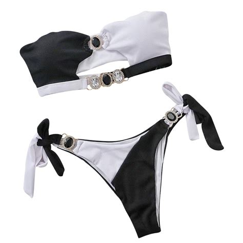 Ylioge Bikini Sets For Women Sexy Crystal Diamonds Bikini Removable