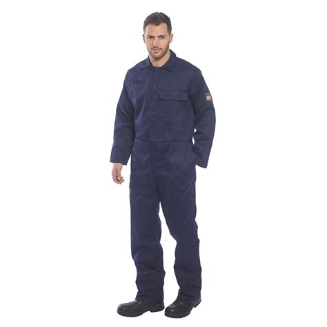 Portwest Flame Resistant CE Safe Welder Boiler Suit Navy Protrade