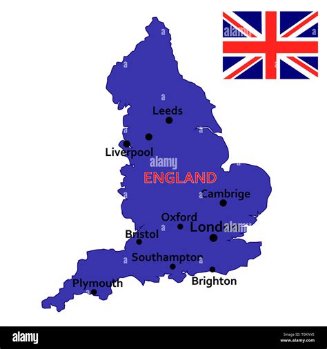 England map. Silhouette isolated on white background Stock Photo - Alamy