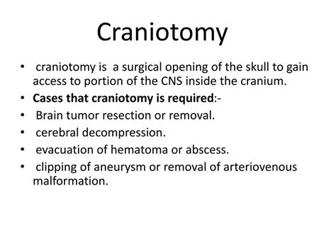 PPT - Craniotomy PowerPoint Presentation, free download - ID:845041