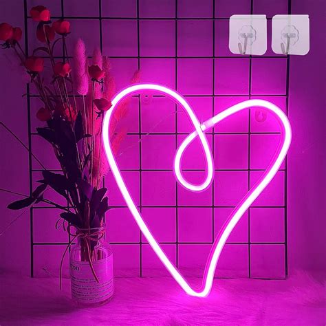 Enuoli Love Heart Neon Signspink Neon Signs Wall India Ubuy