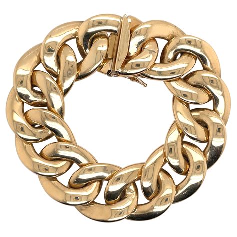 18 Karat Yellow Gold Link Bracelet 61 9 Grams For Sale At 1stDibs