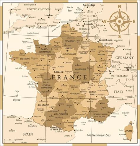 Mapas De Francia Pol Ticos F Sicos Mudos Para Descargar E Imprimir