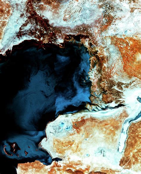 Infrared Satellite Image Of The Caspian Sea Photograph By Mda