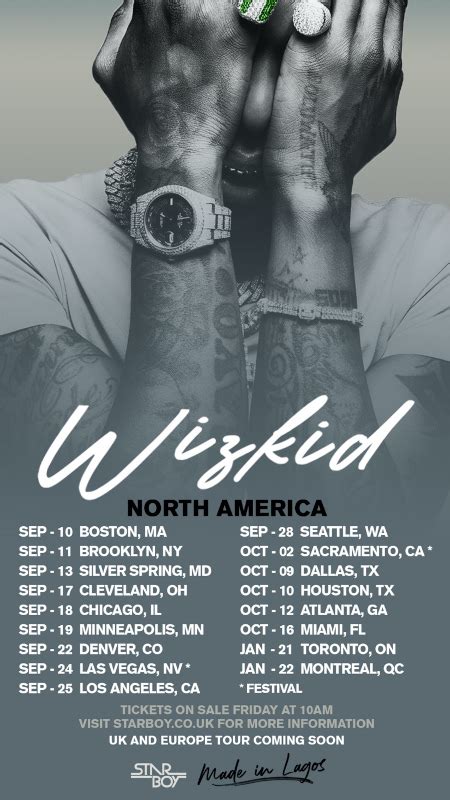 WizKid Announces Made in Lagos North American Tour Dates - American ...