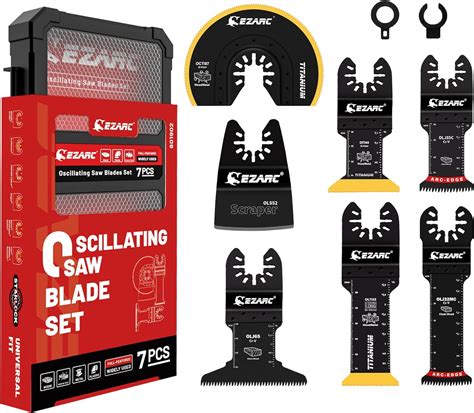 EZARC 7PCS Oscillating Saw Blades Titanium Multitool Blades For Wood