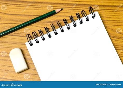 Paper eraser and pencil stock photo. Image of notepad - 57589472