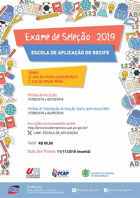 Escola Do Recife Da Upe Abre Inscri O Para O Processo Seletivo