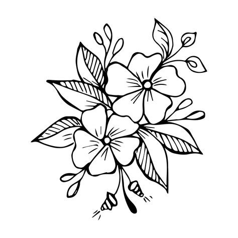 Premium Vector | Hand drawn flower arrangement in black and white