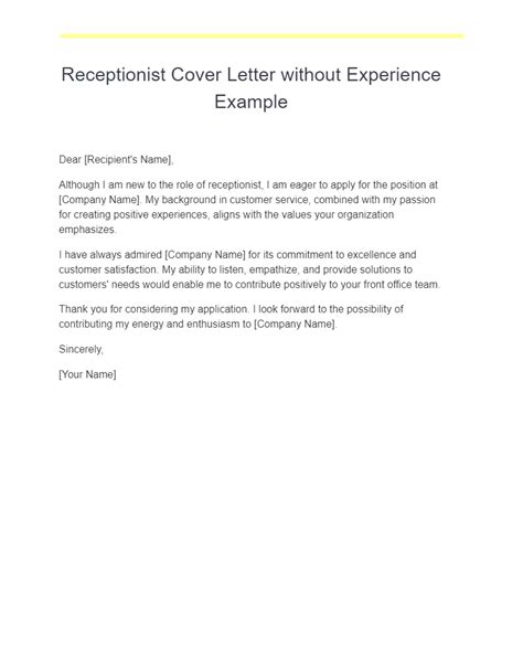 Receptionist Cover Letter 18 Examples PDF Tips