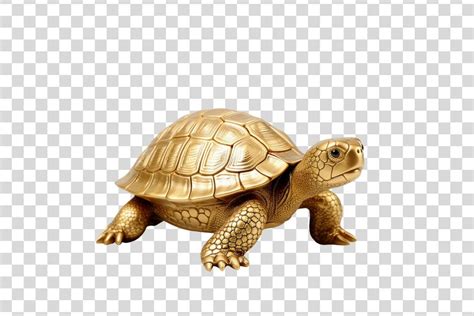 Golden Turtle Figurine 2 Isolated Graphic by Whimsy Girl · Creative Fabrica