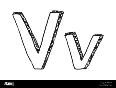 Letter V Clip Art Black And White