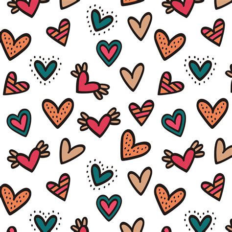 Colorful Heart Seamless Pattern Background 1338332 Vector Art At Vecteezy