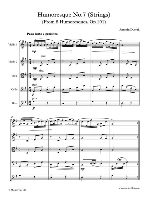 Dvorak Humoresque No 7 Violin And Piano Arr Jim Paterson By Jim