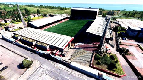 Pittodrie Stadium in Aberdeen, Scotland, UK Microsoft Flight Simulator