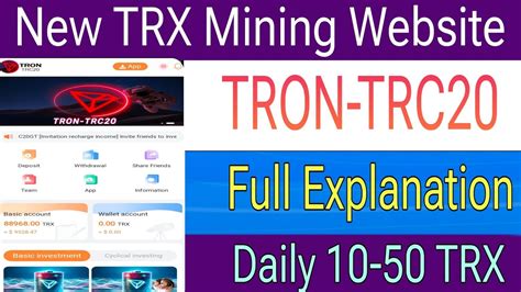 Tron Trc20 Website Full Explanation New TRX Mining Website YouTube