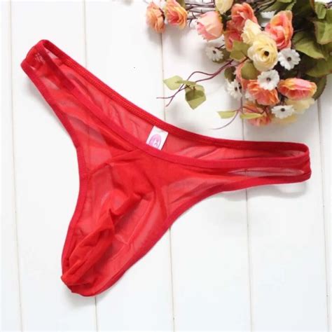 Tanga Masculina Transparente Malha Ultrafina Roupa Ntima Sedutora De