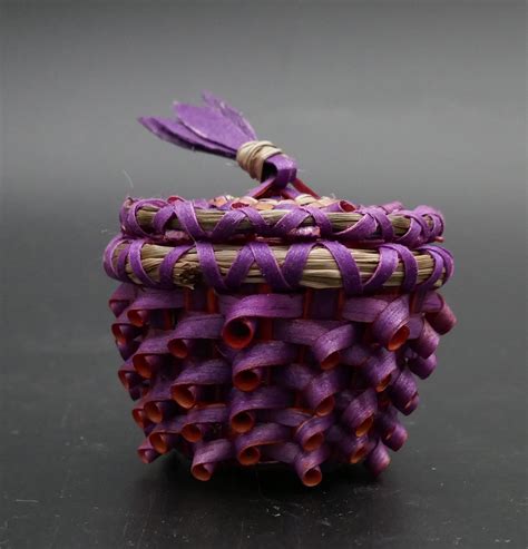 Wabanaki Art Amanda Ennis Maliseet Artist Purple Curl Basket – Home & Away Gallery