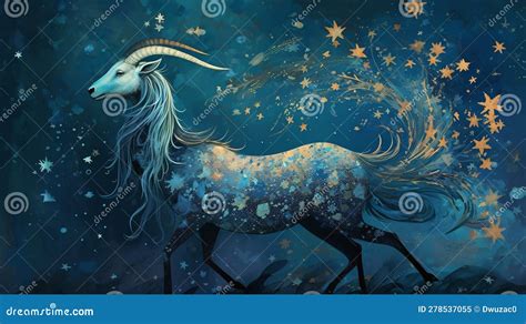 Capricorn Zodiac Star Sign, Goat, Night Stars, Wallpaper Illustration ...