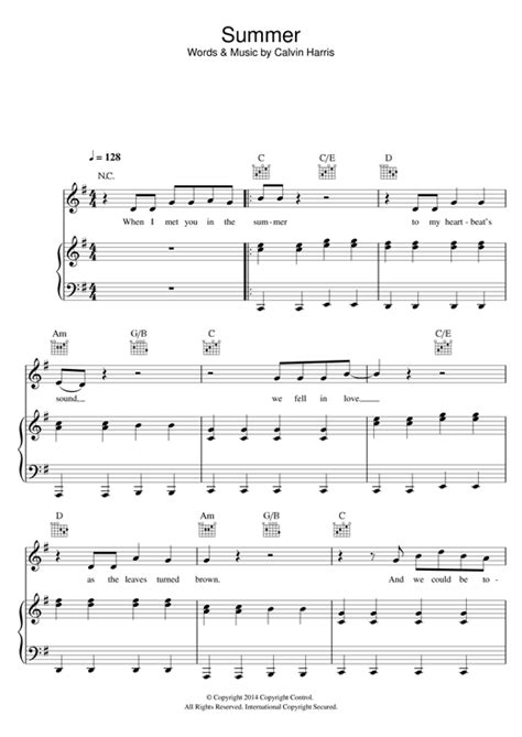 Calvin Harris Feel So Close Sheet Music Notes Chords Download