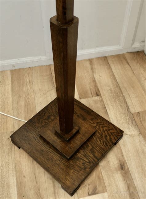 Antiques Atlas Art Deco Odeon Style Oak Standard Or Floor Lamp