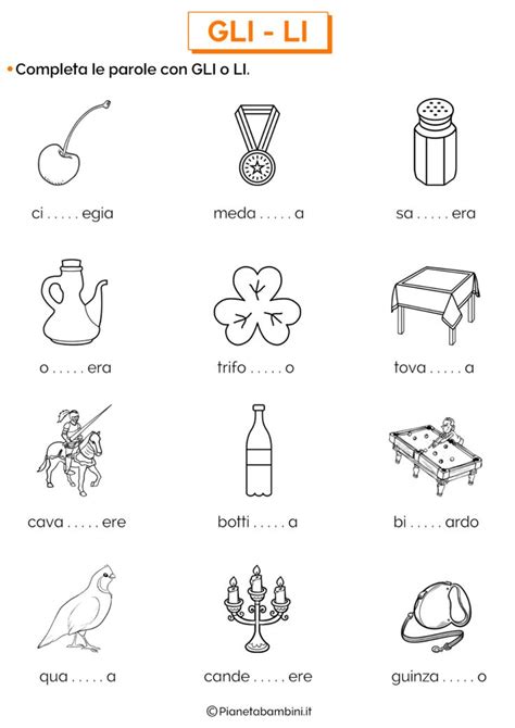 Schede Didattiche Su GLI LI Da Stampare Nel 2020 Schede Didattiche