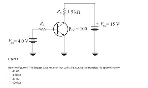 Solved Rc 1 5 kn ΚΩ R₁ Vcc 15 V ww Bpc 100 VB 4 0 V Chegg