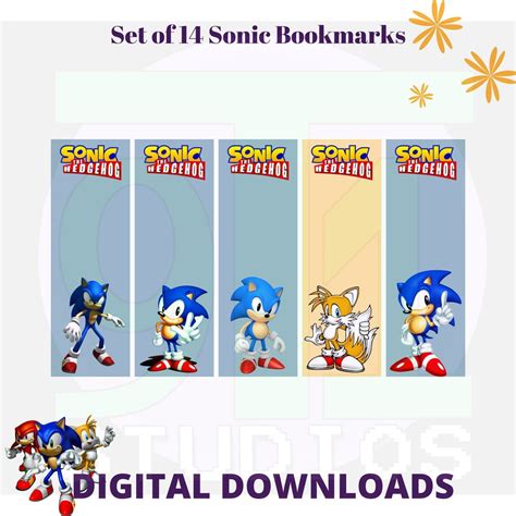 sonic bookmark printable
