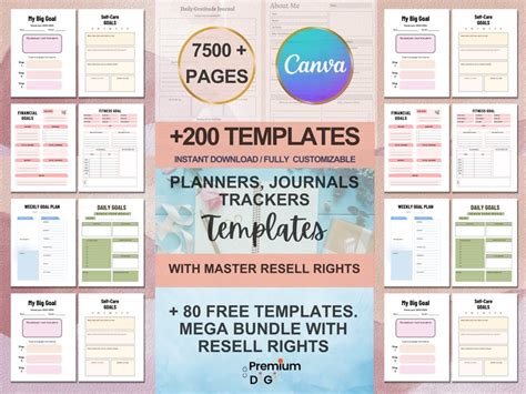 Pages Plr Canva Template Bundle Canva Plr Templates Planners