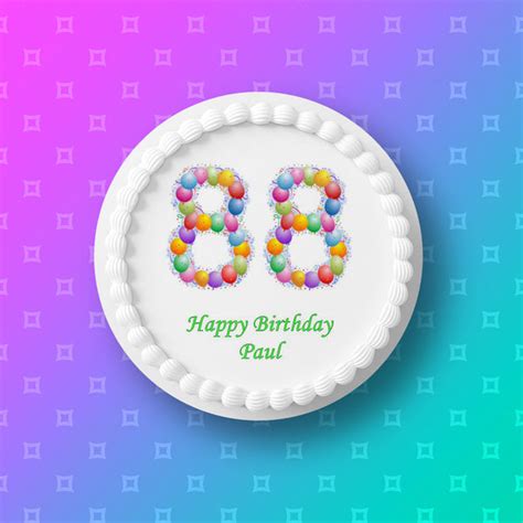 88th Birthday Balloons Edible Icing Cake Topper – the caker online