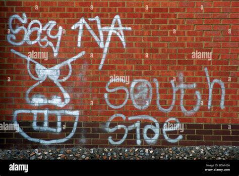 south side face lines graffiti brick wall Stock Photo - Alamy