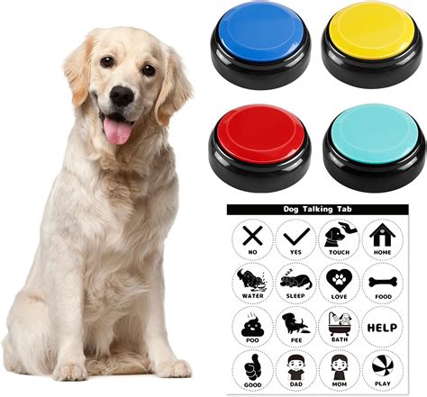 BEAN LIEVE Lot De 4 Boutons Enregistrables Pour Chien Pour La