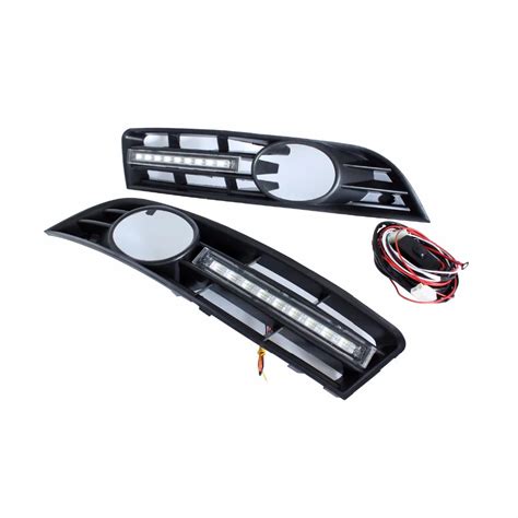 Car Led Daytime Running Driving Light Front Grilles Fog Lamp Covers