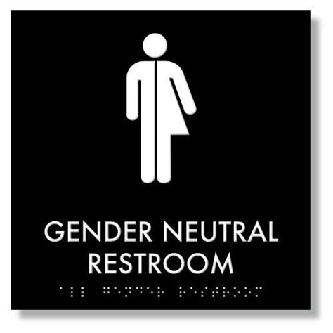 Buy Gender Neutral Restroom Sign 9 X 9 With Braille ADA Compliant