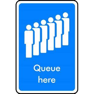 KPCM | "Queue Here" Sign | Made in the UK