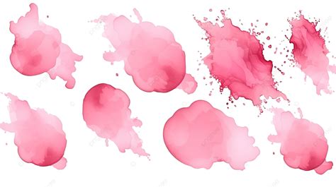 Collection Of Elegant Pink Watercolor Splash Vector Illustrations With