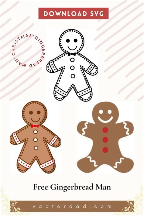 Gingerbread Man Svg Free Printable Patterns Outlines Artofit