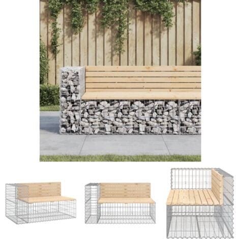 The Living Store Gartenbank Aus Gabionen X X Cm Massivholz