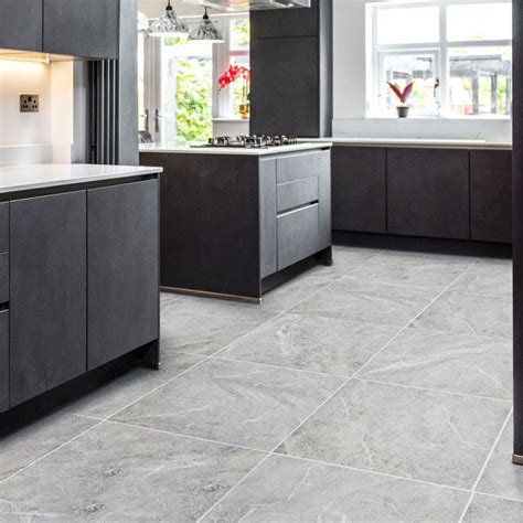 Rimini Light Grey Stone Effect Anti Slip Porcelain Floor Tile 600mm X