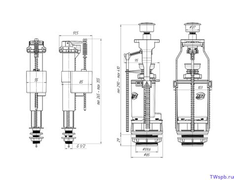 Смывная арматура с белой кнопкой, WC8510 — T-WAY