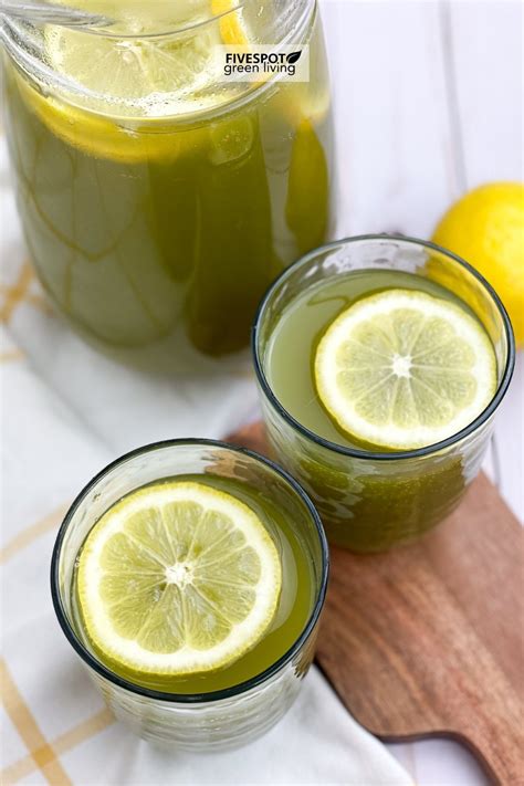 Green Non Alcoholic Punch Recipe With Lemon Slices Five Spot Green Living