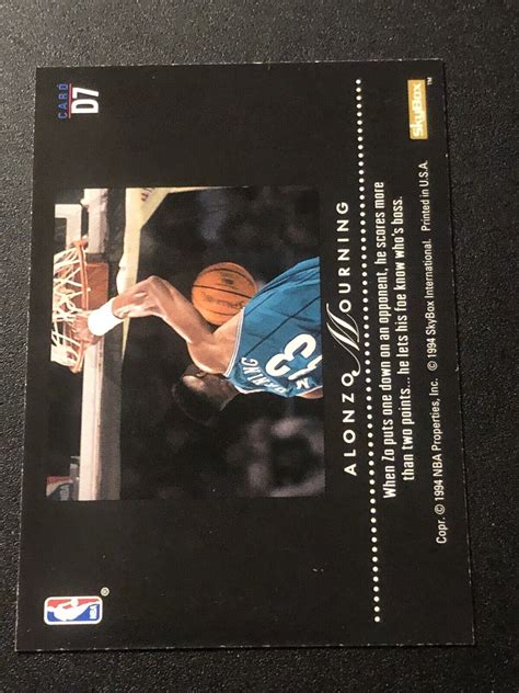 1993 94 Skybox Premium Dynamic Dunks Alonzo Mourning D7 HOF EBay