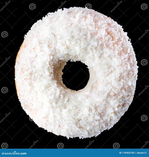 Donut Acristalado Con Rociadores Sobre Fondo Negro Rotado En Tres