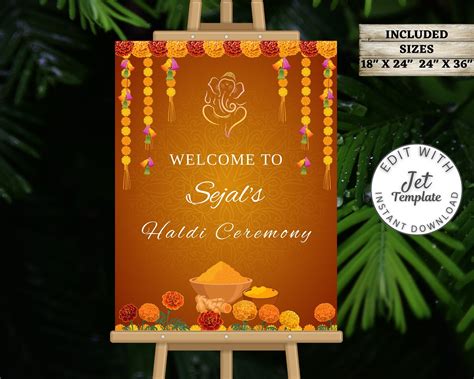 Haldi Welcome Sign As Pithi Sign Indian Haldi Decor Wedding Haldi