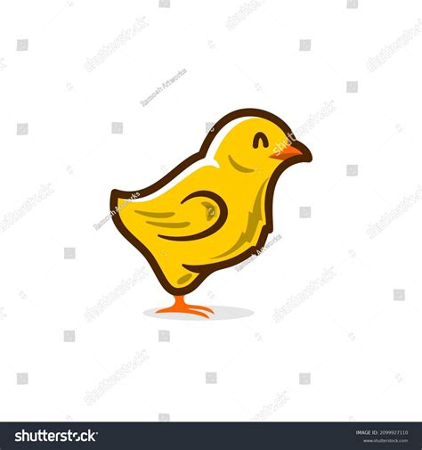 Chick Logo Icon Smile Little Chicken Stock Vector Royalty Free