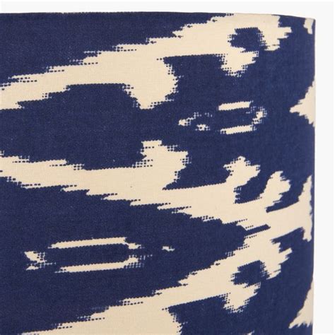 Lars Cm Ocean Blue Ikat Patterned Cylinder Shade Zurleys