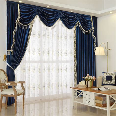 First Class Blue Chenille Curtains Spotlight Roller Blind Sale