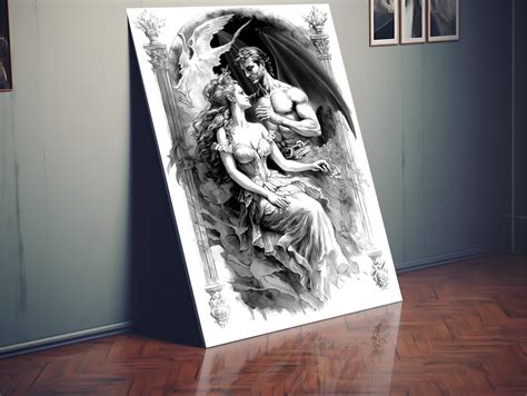 Feyre and Rhysand Poster ACOTAR Feyre Rhysand Art Fantasy Romance Wall ...