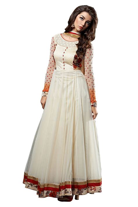 Buy Anarkali Suit In White Colour In Stock